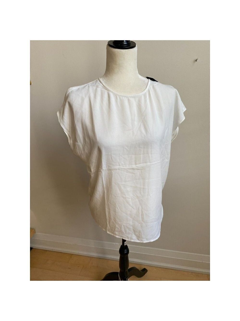 HALOGEN BNWT Sz Small Womens White Semi-Sheer Top New